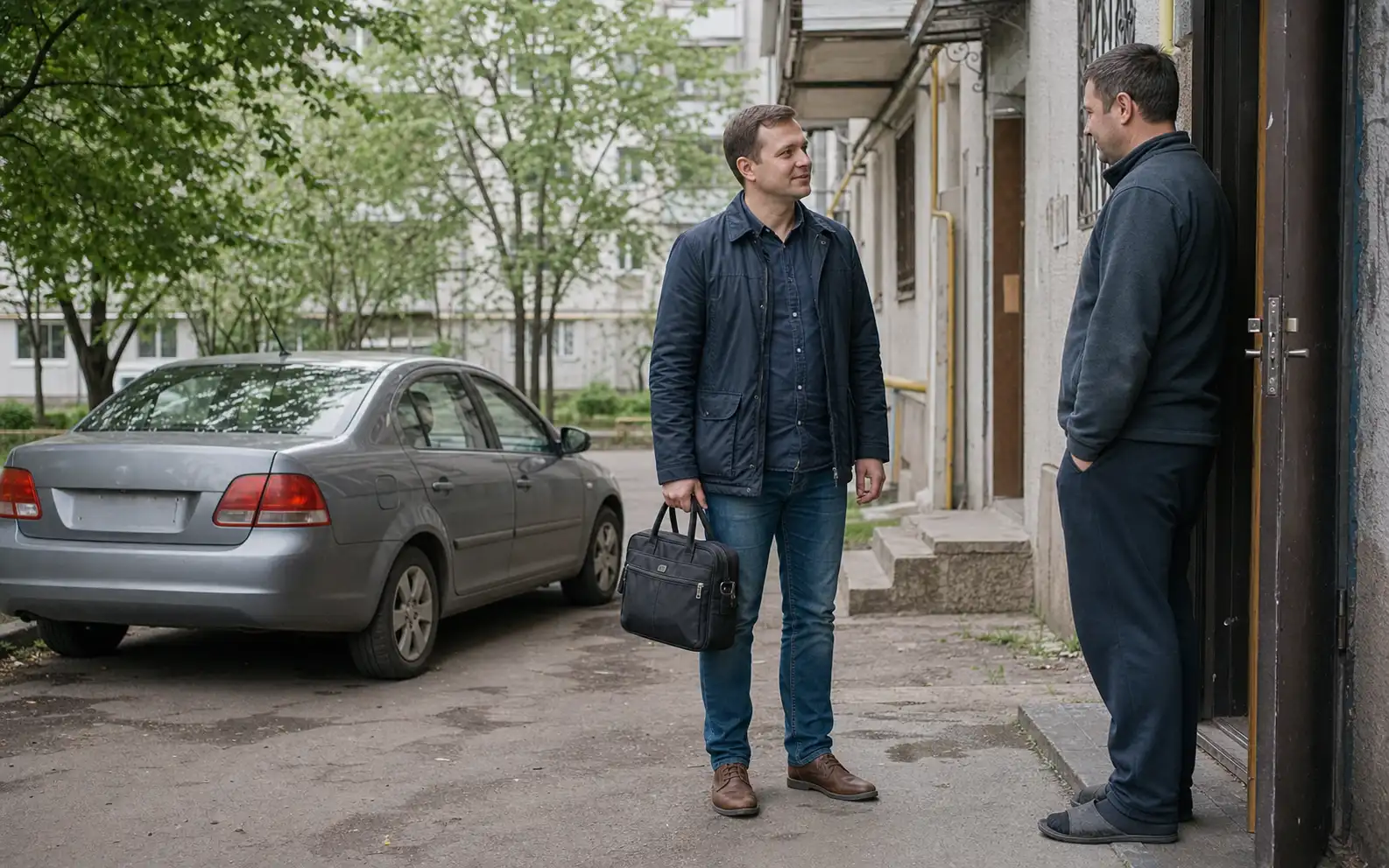 Нарколог в гражданской одежде приезжает домой